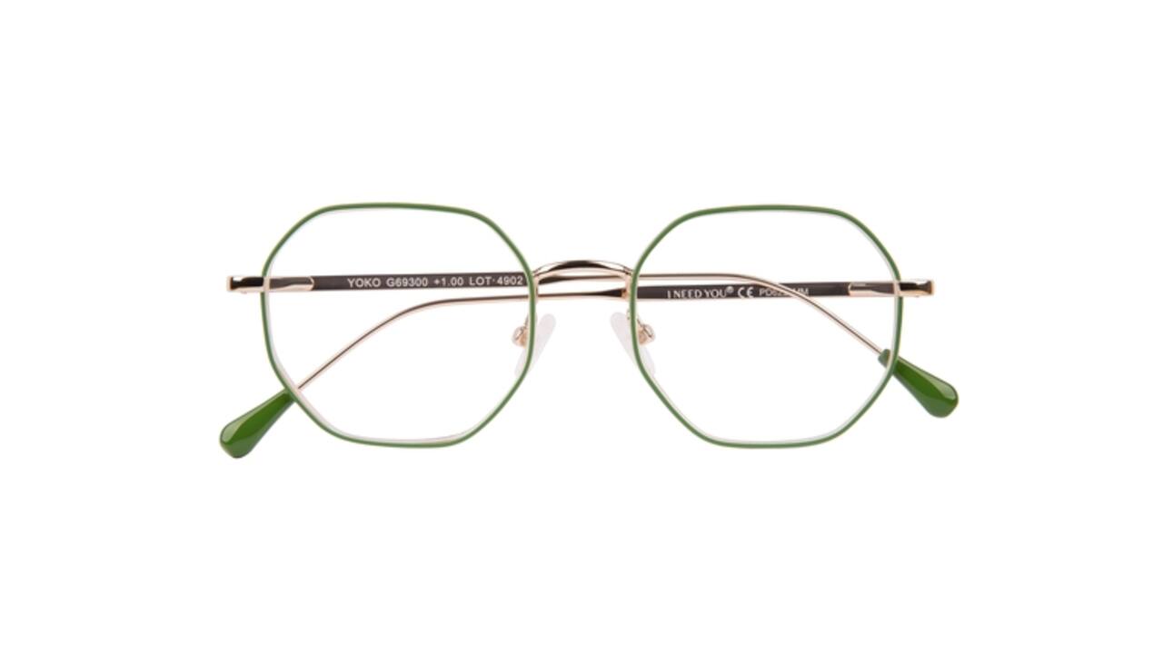 Leesbril I Need You +2.00 dpt Yoko groen-goud