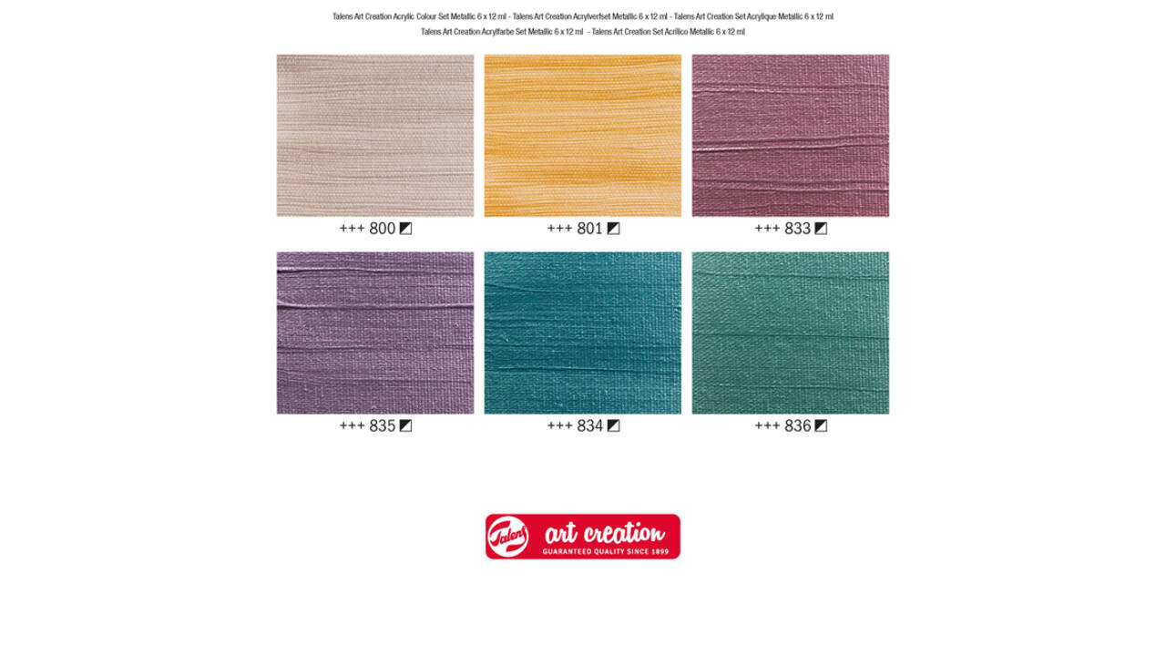 Acrylverf Talens Art Creation metallic assorti 6 tubes à 12ml