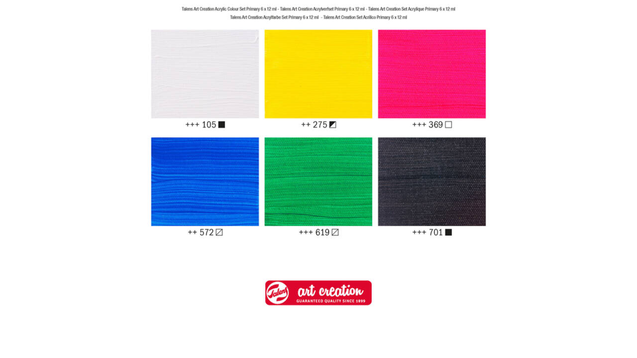 Acrylverf Talens Art Creation Primary assorti 6 tubes à 12ml