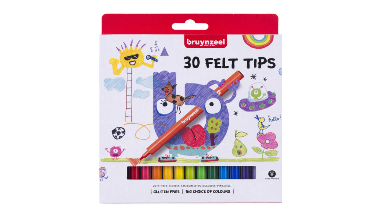 Viltstift Bruynzeel Kids assorti 30 stuks
