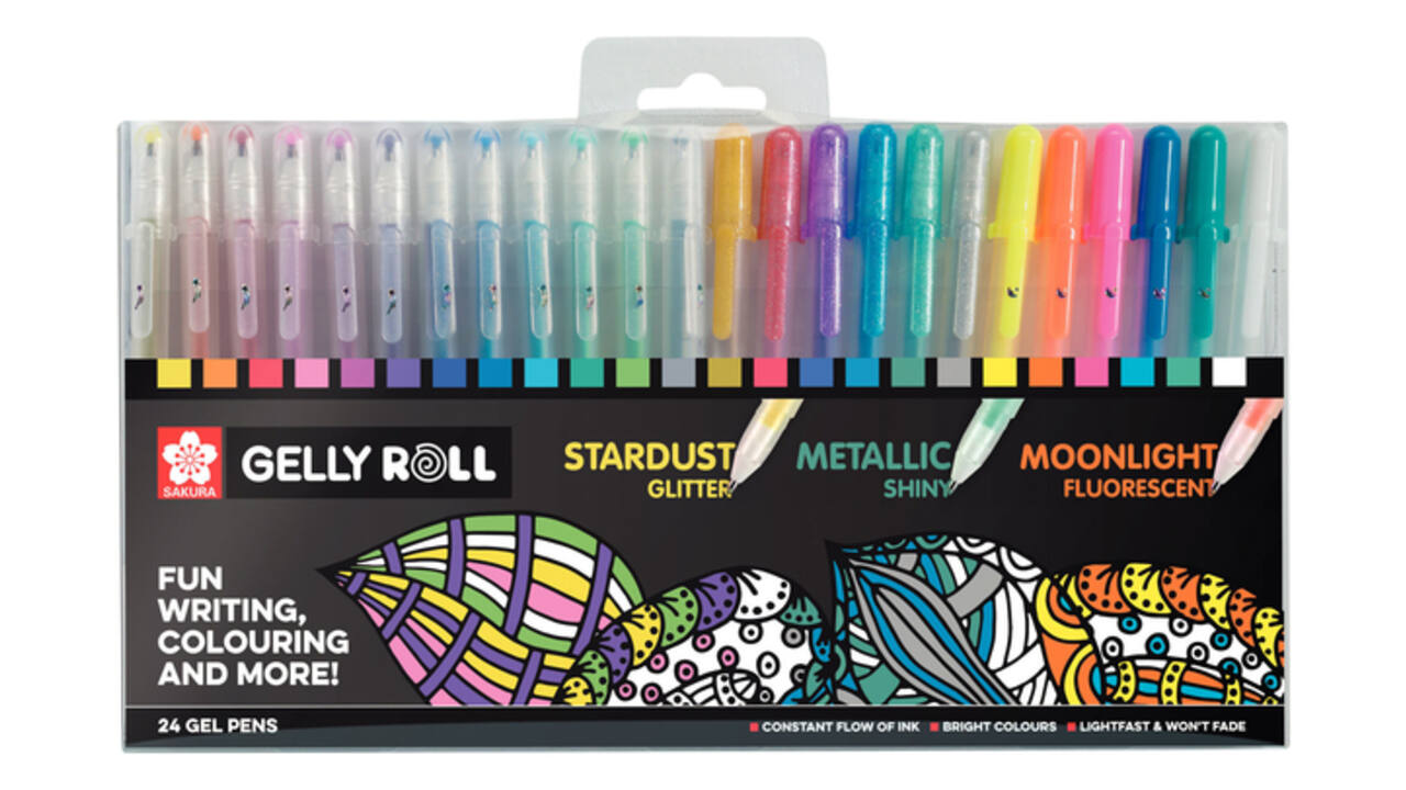 Gelschrijver Sakura Gelly Roll mix set à 24 kleuren