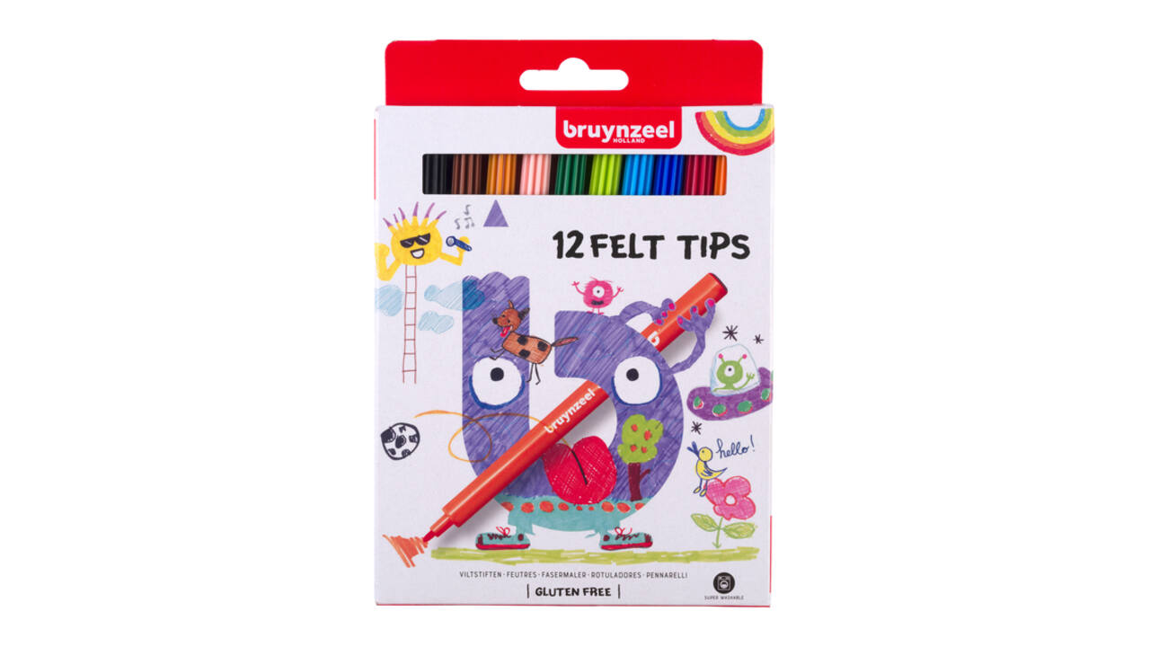 Viltstift Bruynzeel Kids assorti 12 stuks