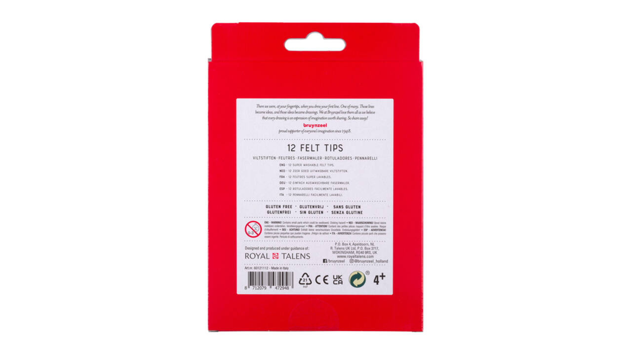 Viltstift Bruynzeel Kids assorti 12 stuks