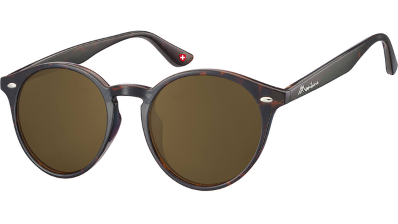 Zonnebril Montana met bruin rond glas turtle