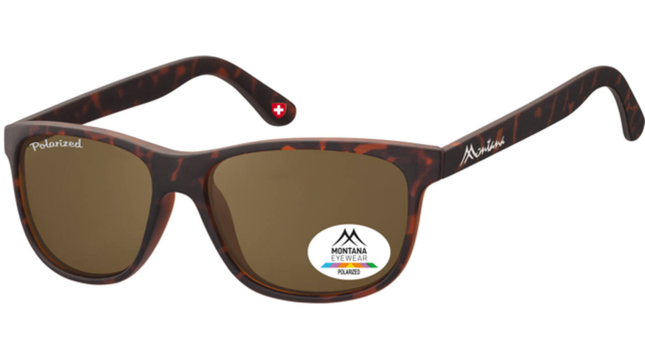 Zonnebril Montana met bruin gepolariseerd glas mat turtle