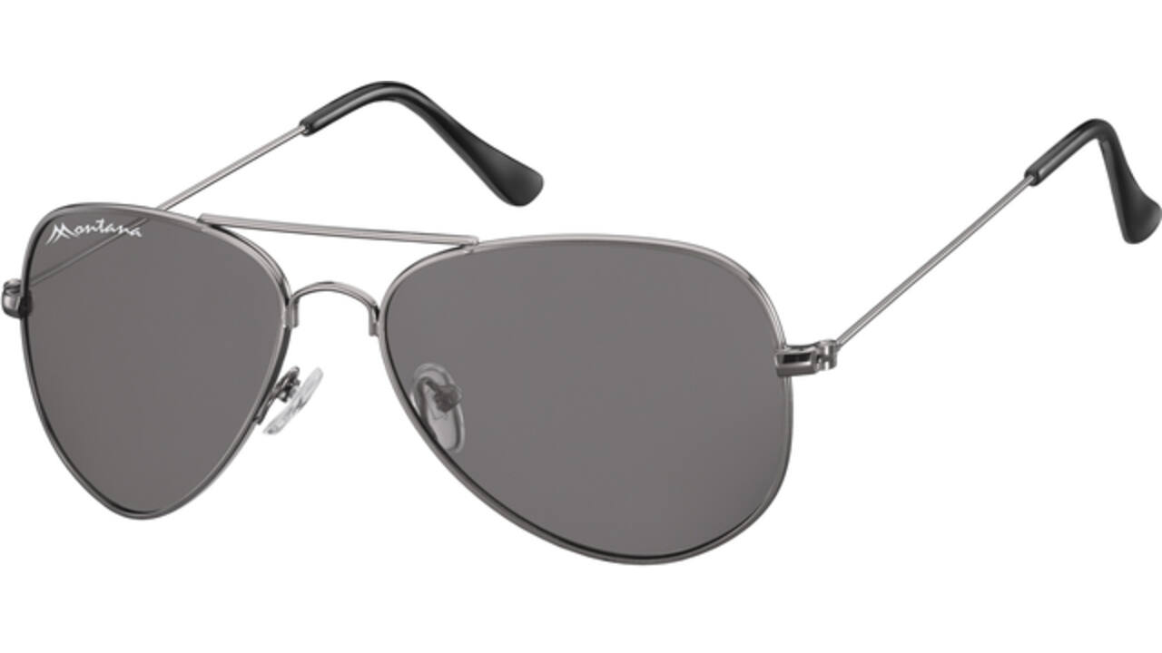 Zonnebril Montana met smoke glas staalkleurig