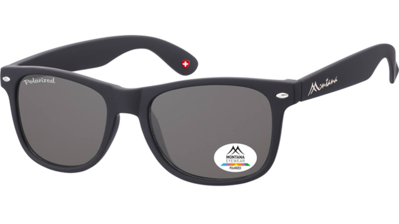 Zonnebril Montana met smoke gepolariseerd glas zwart