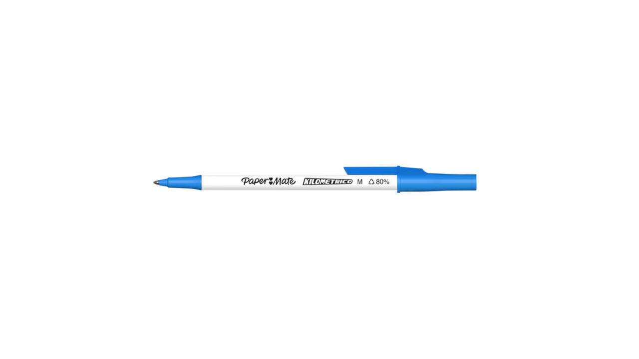 Balpen Paper Mate Kilometrico Recycled medium blauw