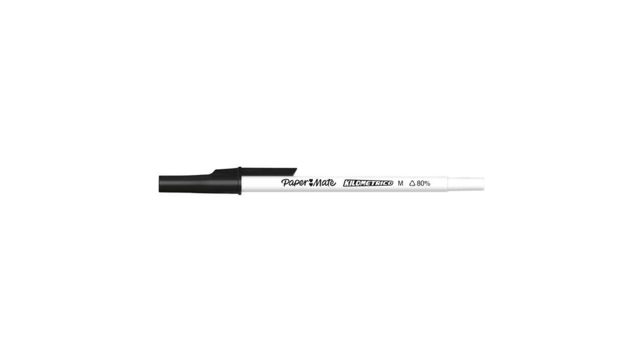 Balpen Paper Mate Kilometrico Recycled medium zwart