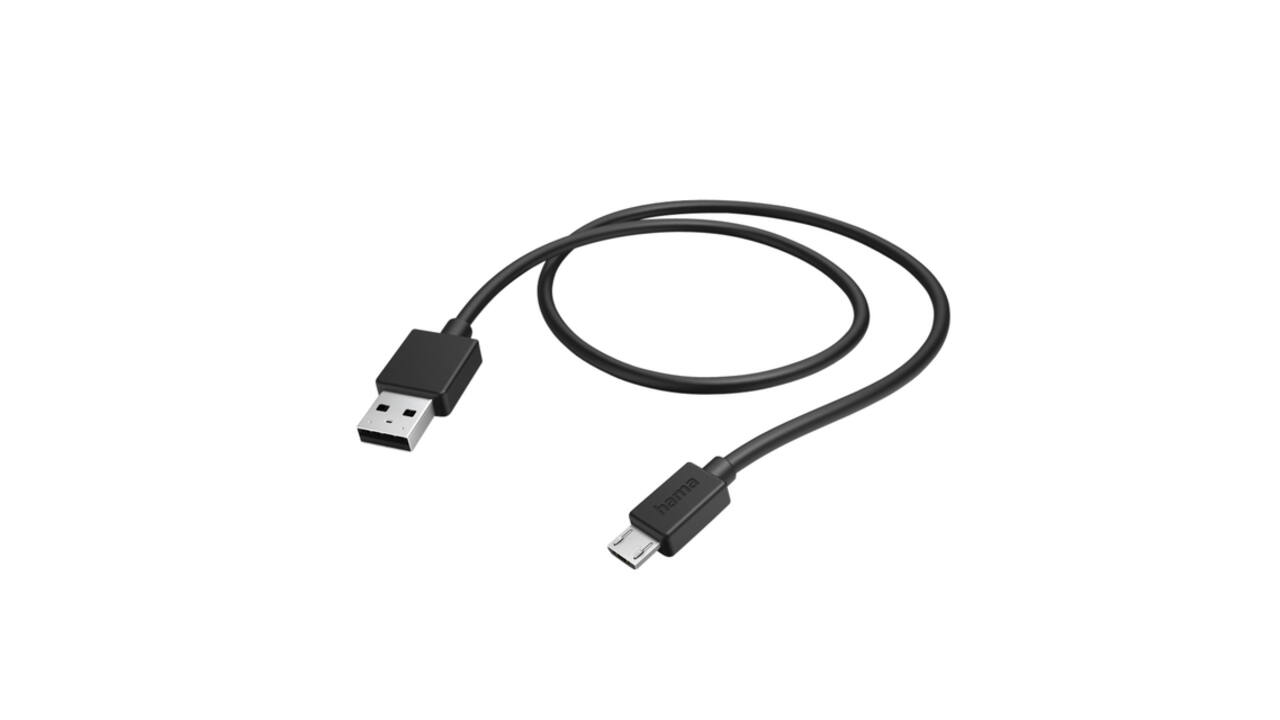 Kabel Hama USB-A - micro-USB 2.0 1 meter zwart