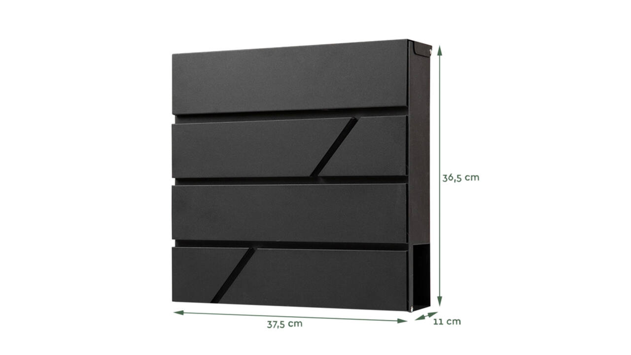 Brievenbus BRASQ PB200 Deluxe wand zwart