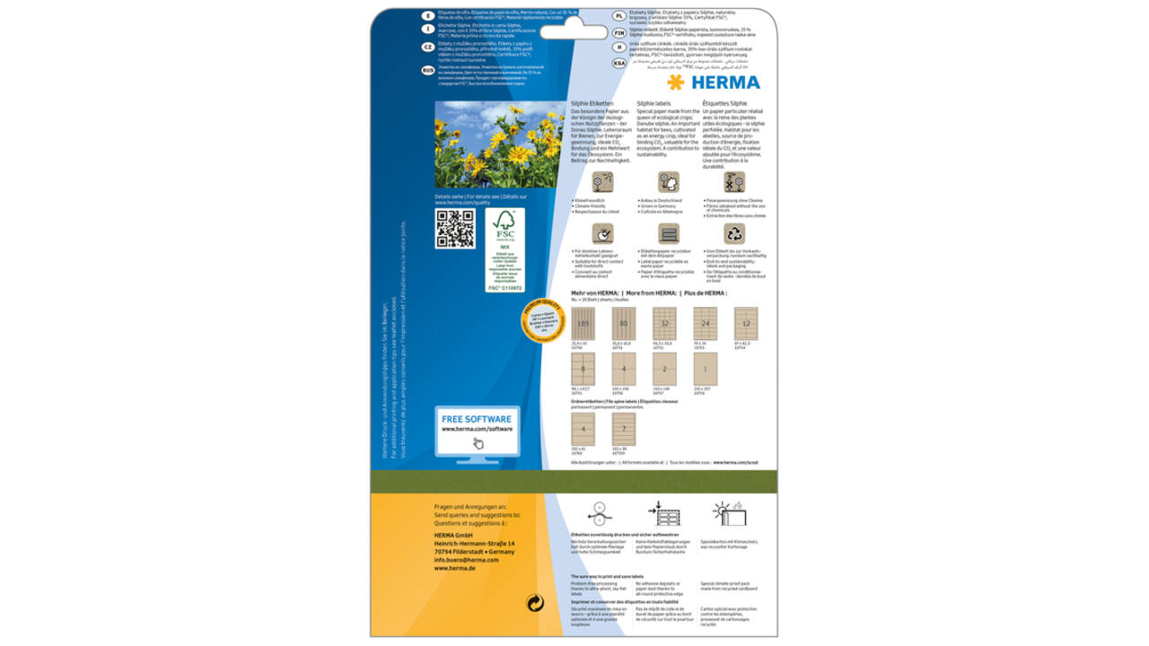 Etiket HERMA 10756 105x148mm silphie bruin 80 stuks