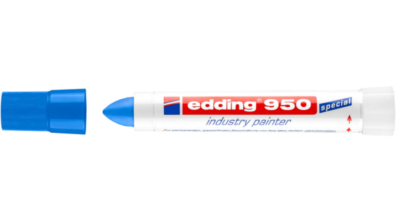 Viltstift edding 950 pastamarker industry rond 10mm blauw