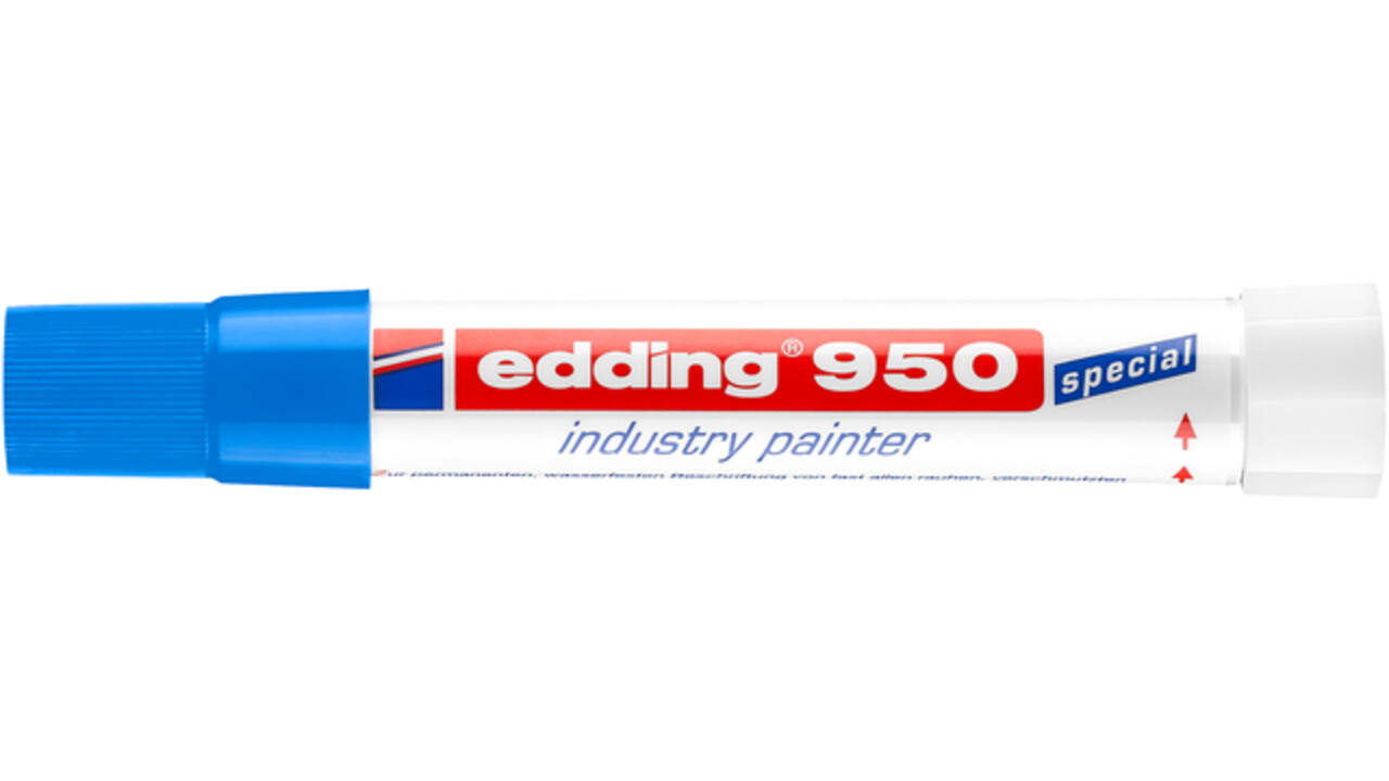 Viltstift edding 950 pastamarker industry rond 10mm blauw