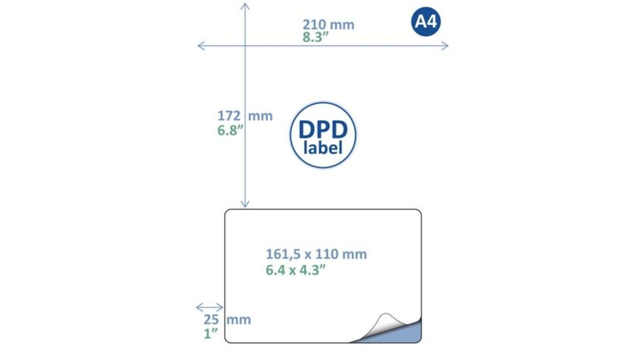 Retourlabel DPD IEZZY A4 1.000 vel 161,5x100mm 1000 labels