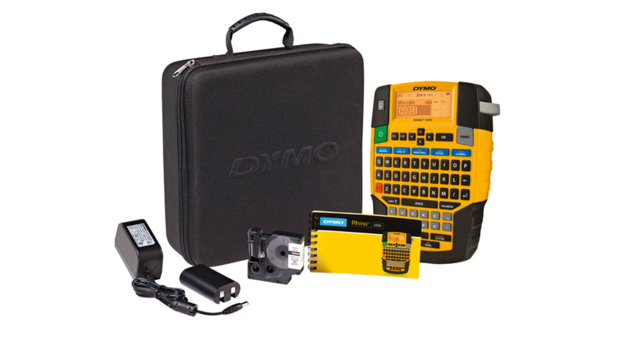 Labelprinter Dymo Rhino 4200 industrieel azerty 19mm geel in koffer