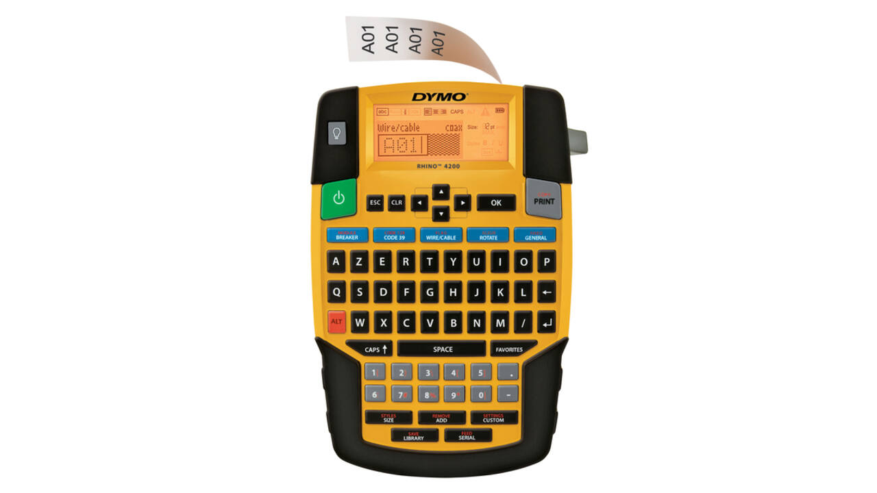Labelprinter Dymo Rhino 4200 industrieel azerty 19mm geel in koffer