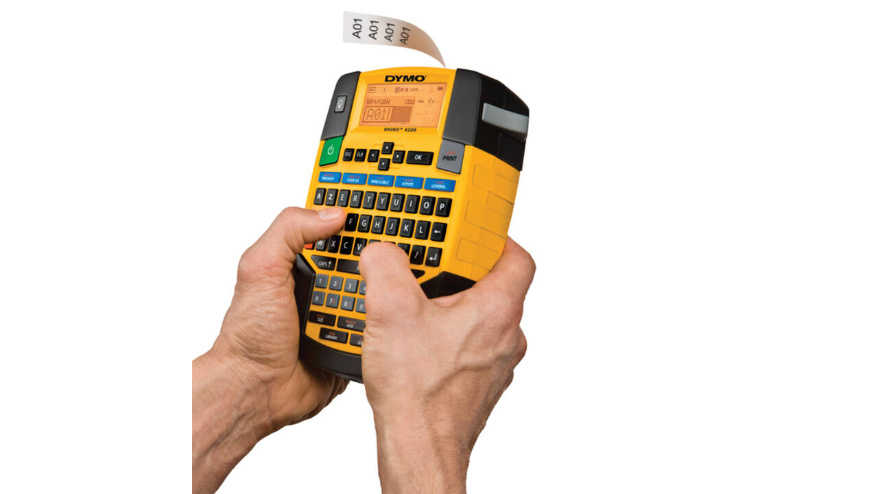 Labelprinter Dymo Rhino 4200 industrieel azerty 19mm geel in koffer