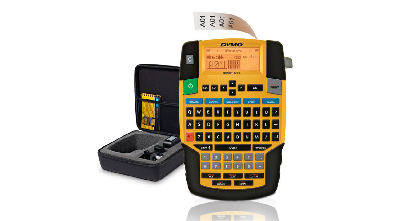 Labelprinter Dymo Rhino 4200 industrieel qwerty 19mm geel in koffer