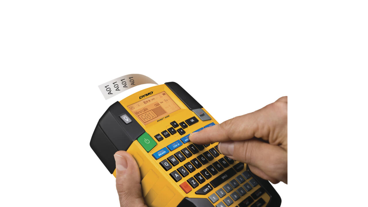 Labelprinter Dymo Rhino 4200 industrieel qwerty 19mm geel in koffer