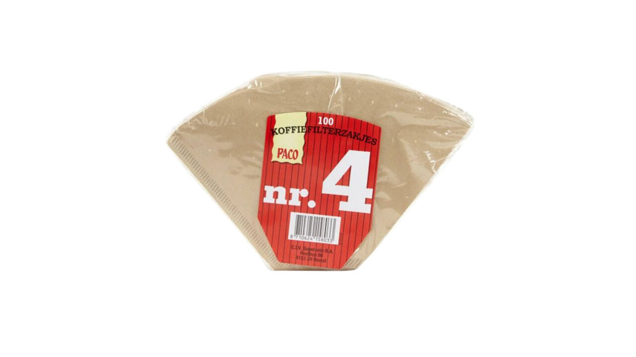 Koffiefilter Paco bruin nummer 4 100 stuks