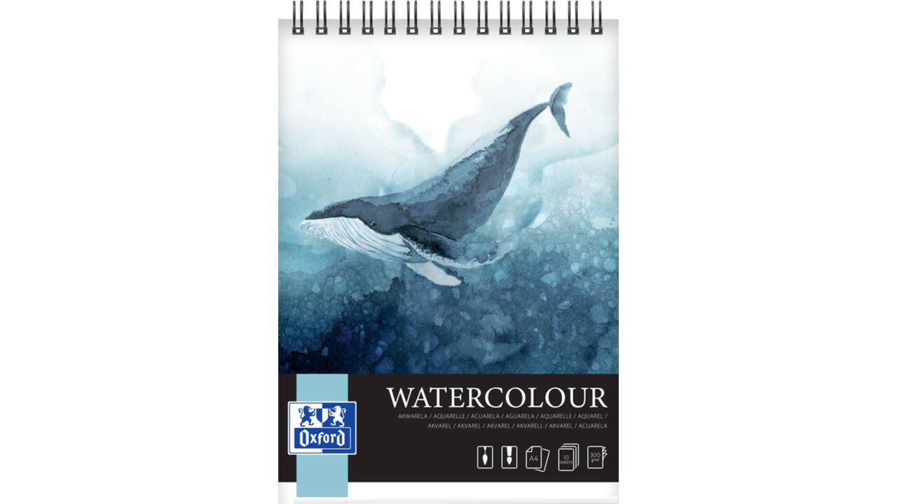 Tekenblok Oxford Watercolour A4 10 vel 300 gram spiraal
