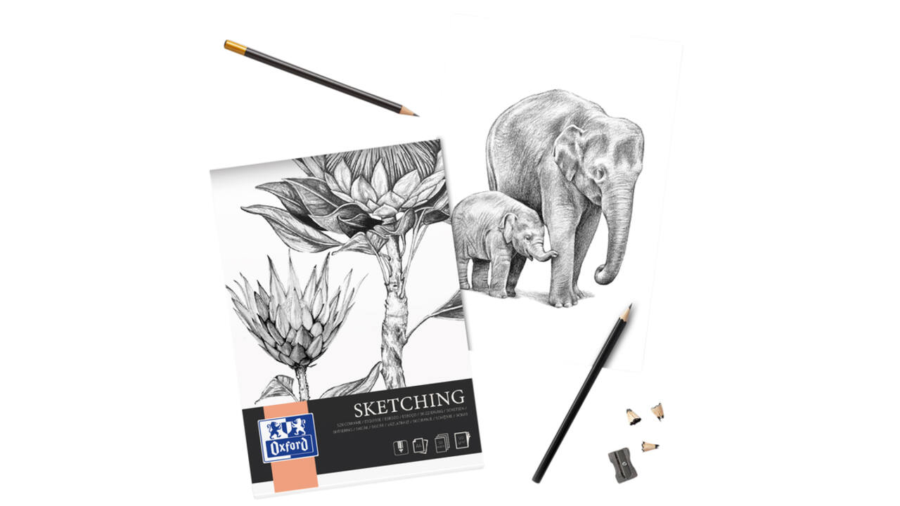 Tekenblok Oxford Sketching A4 50 vel 120 gram