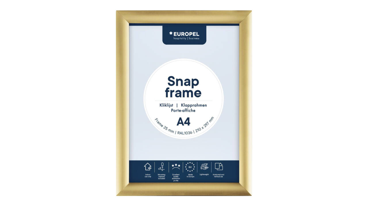 Kliklijst Europel A4 25mm goud