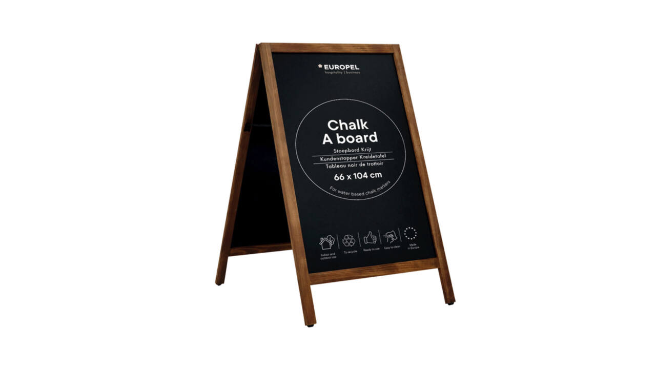 Krijt stoepbord Europel 660x1040mm natur