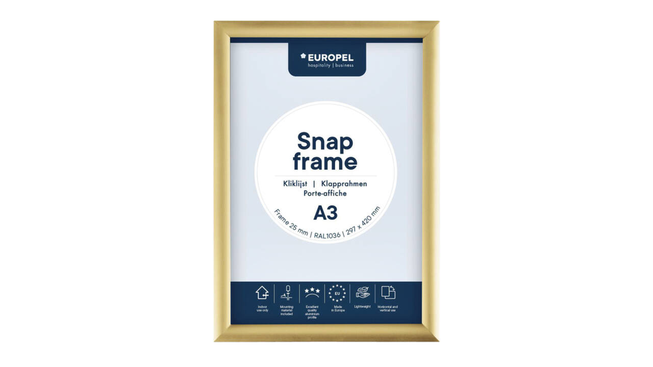 Kliklijst Europel A3 25mm goud