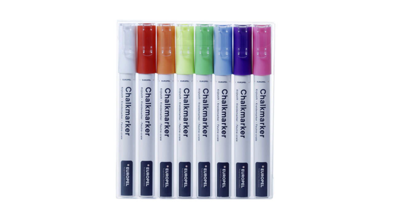 Krijtstift Europel 3mm assorti etui 8 stuks