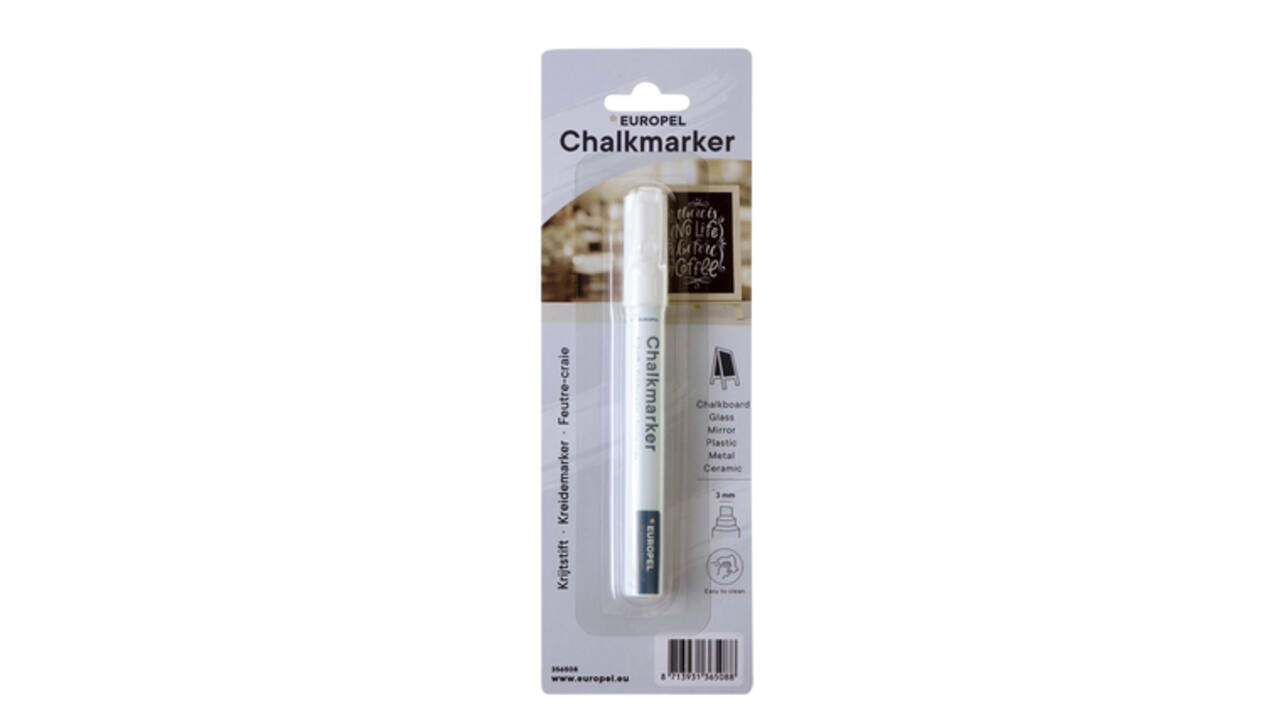 Krijtstift Europel 3mm wit blister 1 stuk