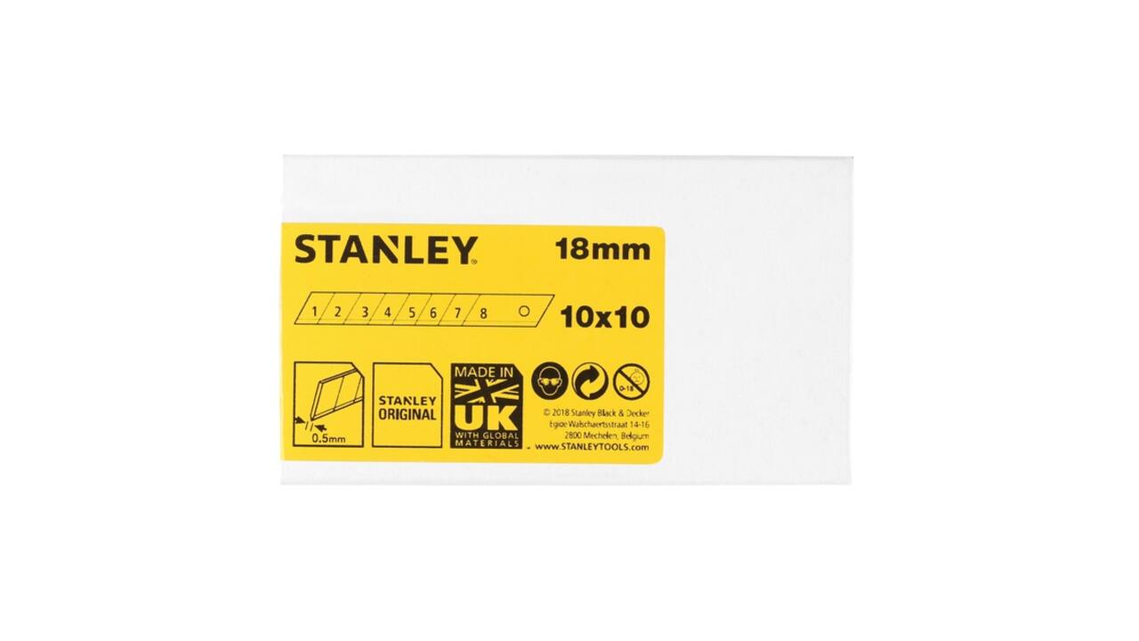 Afbreekmesjes Stanley 18mm 10 stuks x 10