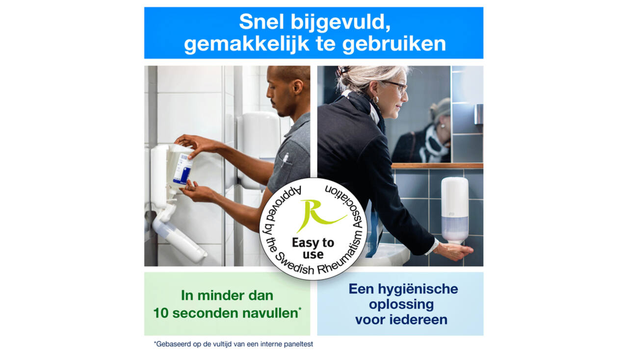 Handdesinfectie Tork S4 Premium alcoholgel ongeparfumeerd 1000 ml 424103