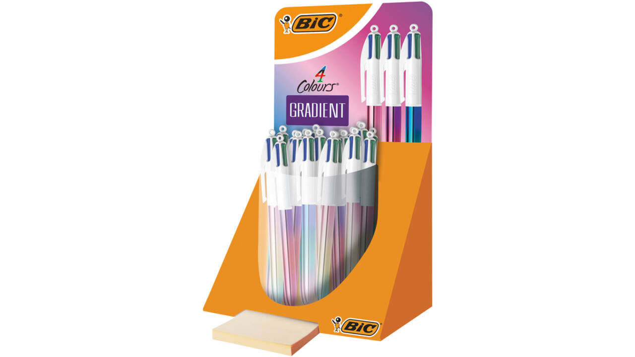 Balpen Bic 4kleuren gradient medium assorti