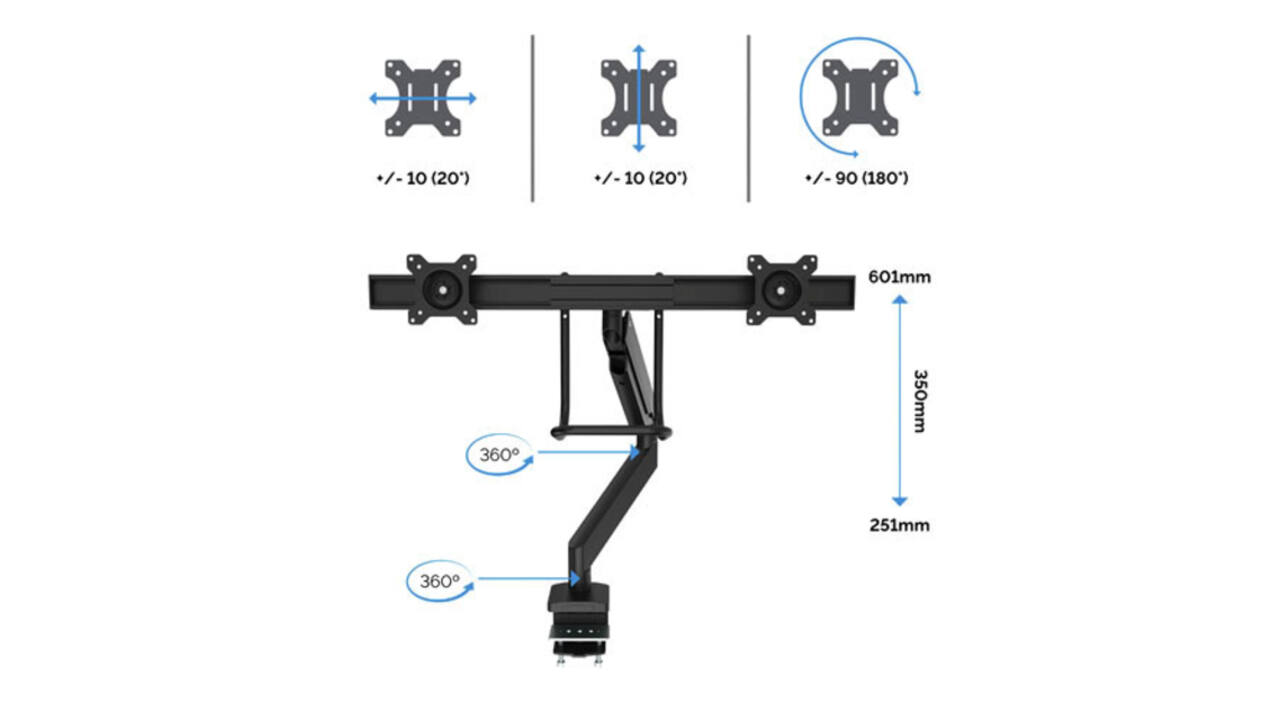 Monitorarm Fellowes Eppa Crossbar wit
