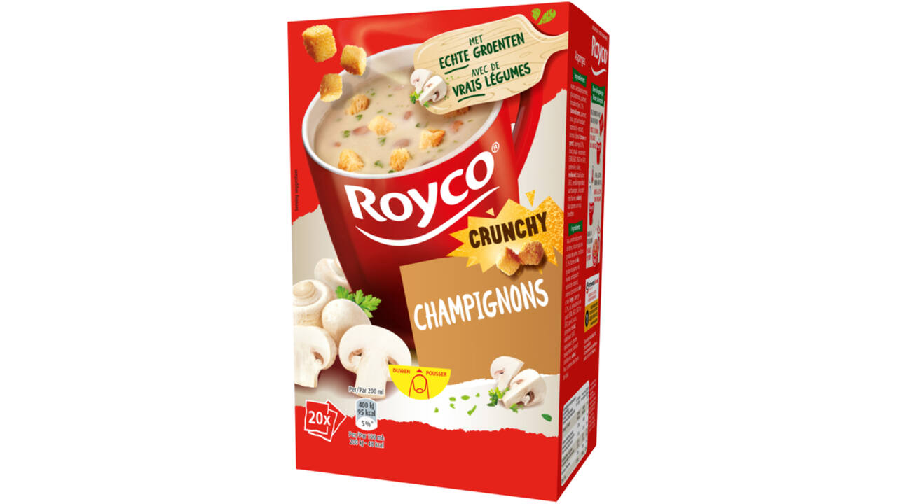 Soep Royco crunchy champignons 20 zakjes