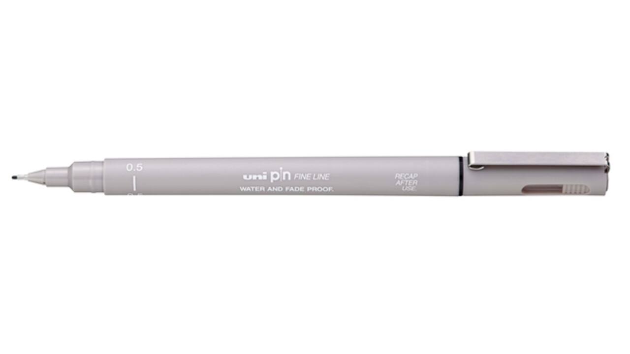 Fineliner Uni-ball Pin 0.5mm lichtgrijs