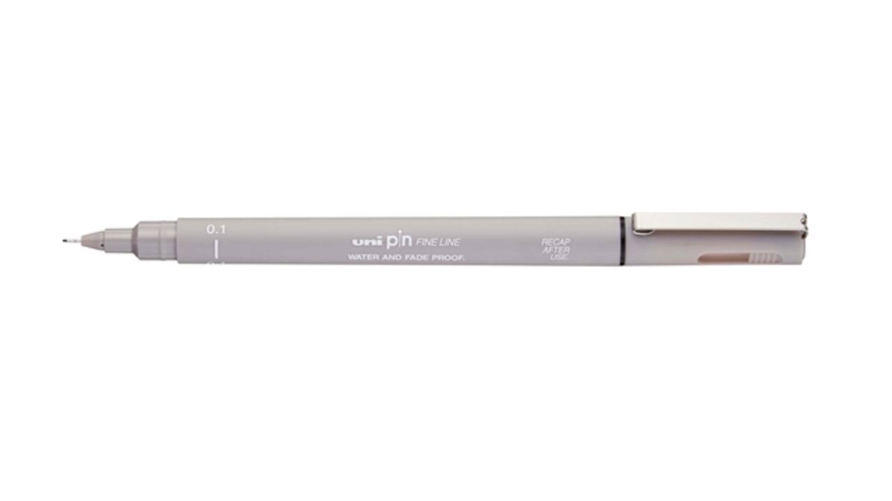 Fineliner Uni-ball Pin 0.1mm lichtgrijs