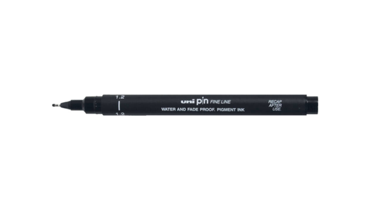 Fineliner Uni-ball Pin 1.2mm zwart