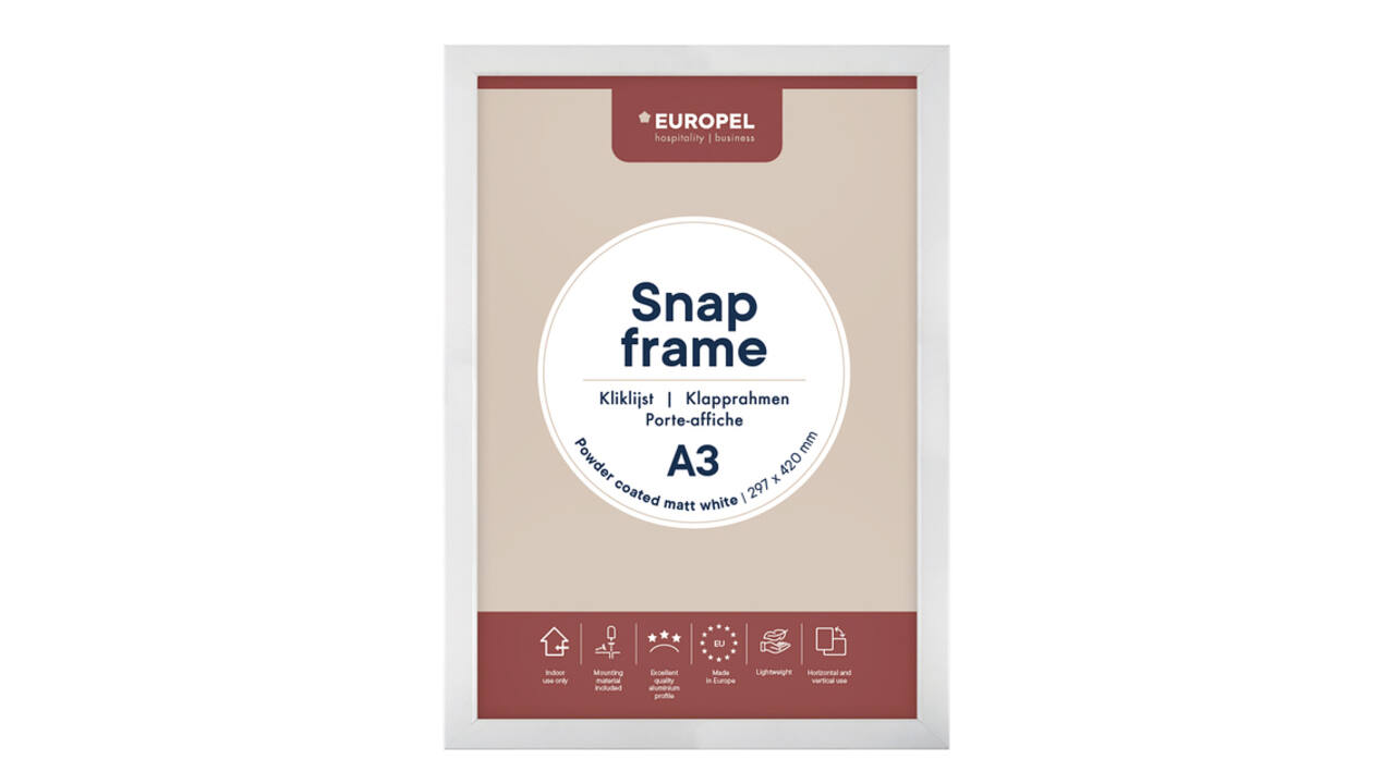 Kliklijst Europel A3 25mm mat wit