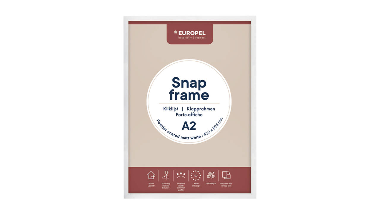 Kliklijst Europel A2 25mm mat wit
