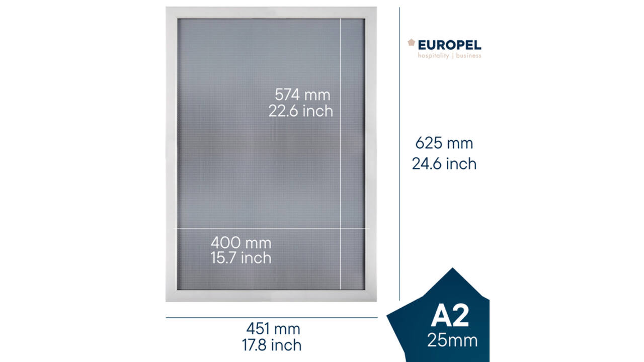 Kliklijst Europel A2 25mm mat wit
