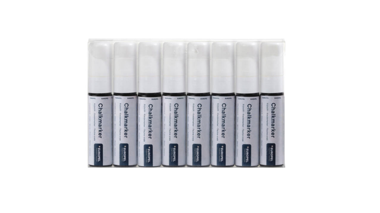 Krijtstift Europel 15mm wit etui 8 stuks