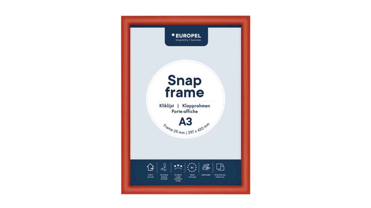Kliklijst Europel A3 25mm rood