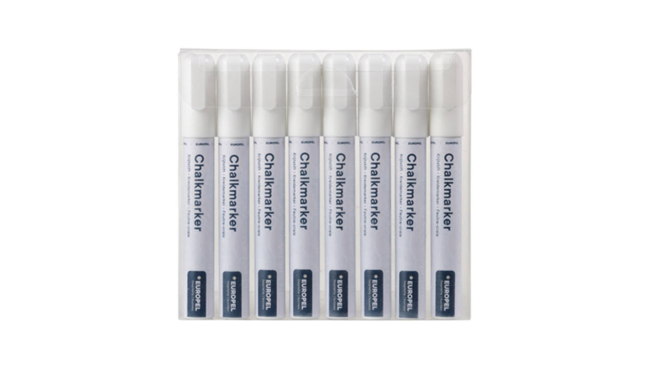 Krijtstift Europel 6mm wit etui 8 stuks