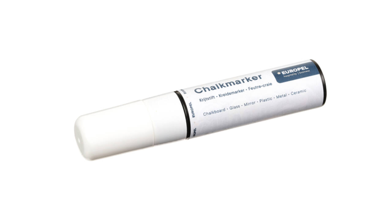 Krijtstift Europel 15mm wit blister 1 stuk