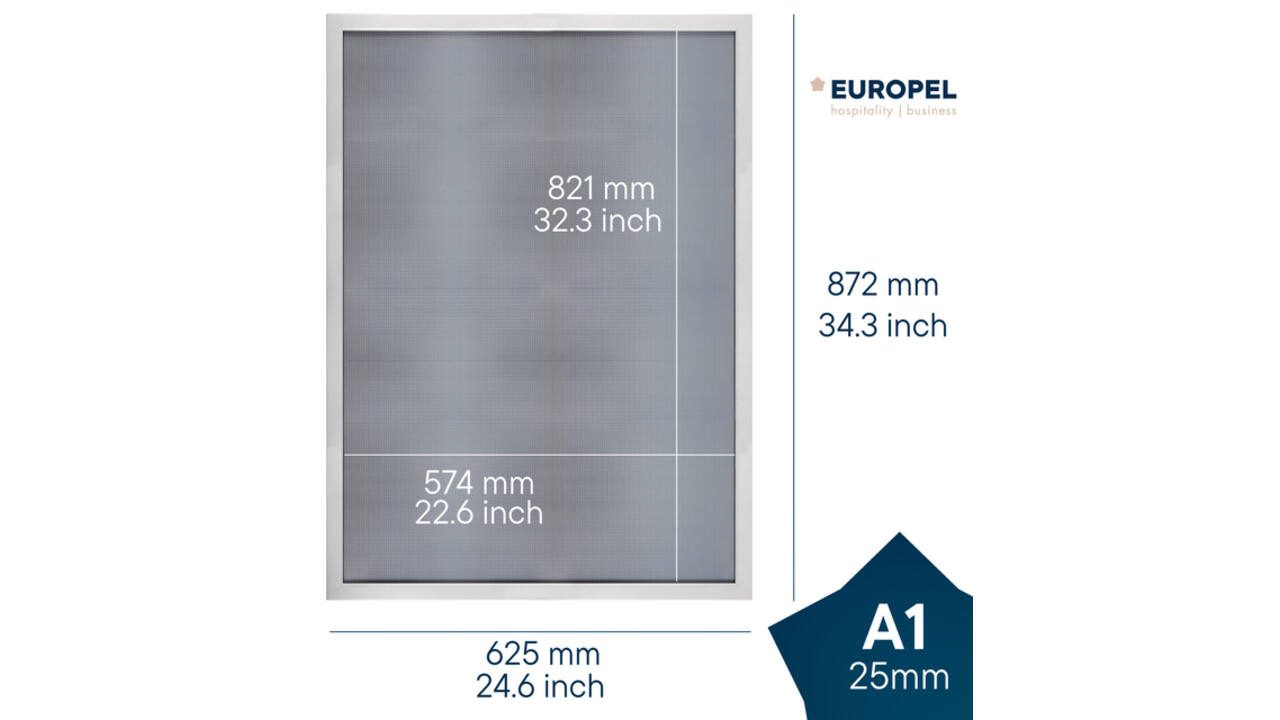 Kliklijst Europel A1 25mm mat wit