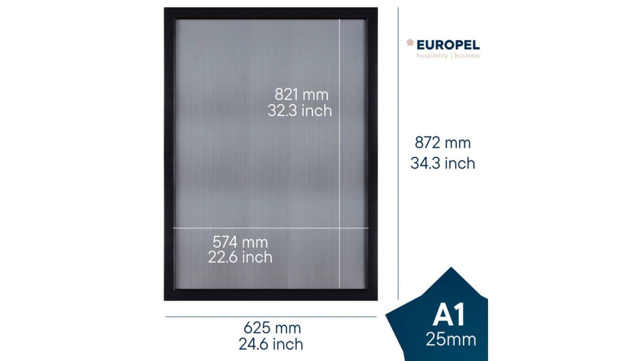 Kliklijst Europel A1 25mm mat zwart