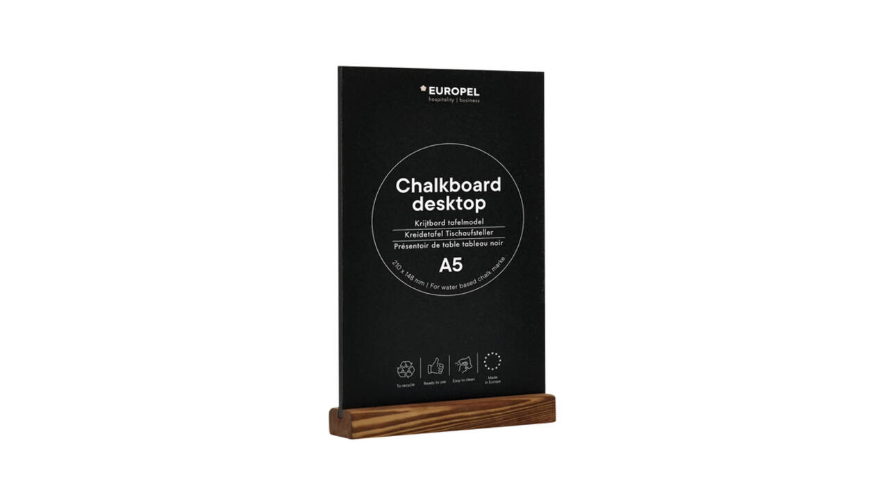 Krijtbord Europel tafelmodel A5 staand natural